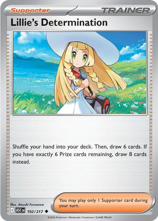 LILLIE'S DETERMINATION 192/217 UC ASCENDED HEROES POKEMON NM