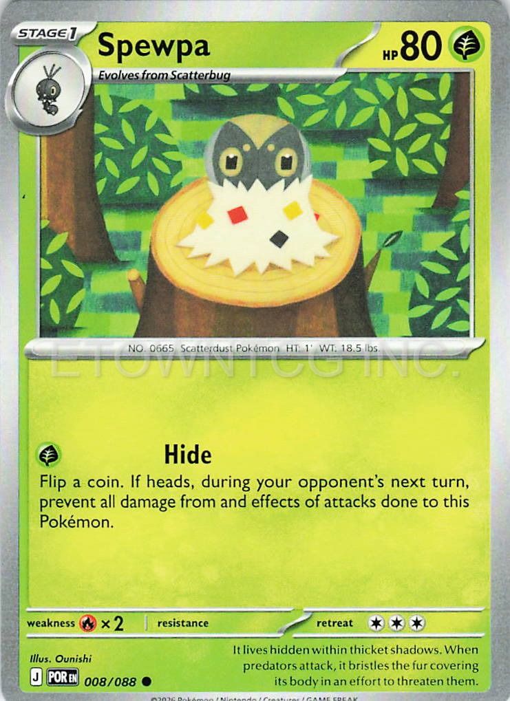 SPEWPA 008/088 C PERFECT ORDER POKEMON NM