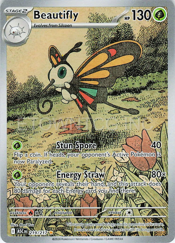 BEAUTIFLY 219/217 IR ASCENDED HEROES POKEMON HOLO NM
