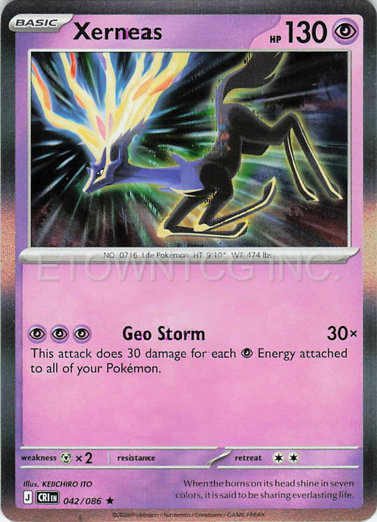 XERNEAS 042/086 R CHAOS RISING POKEMON HOLO NM