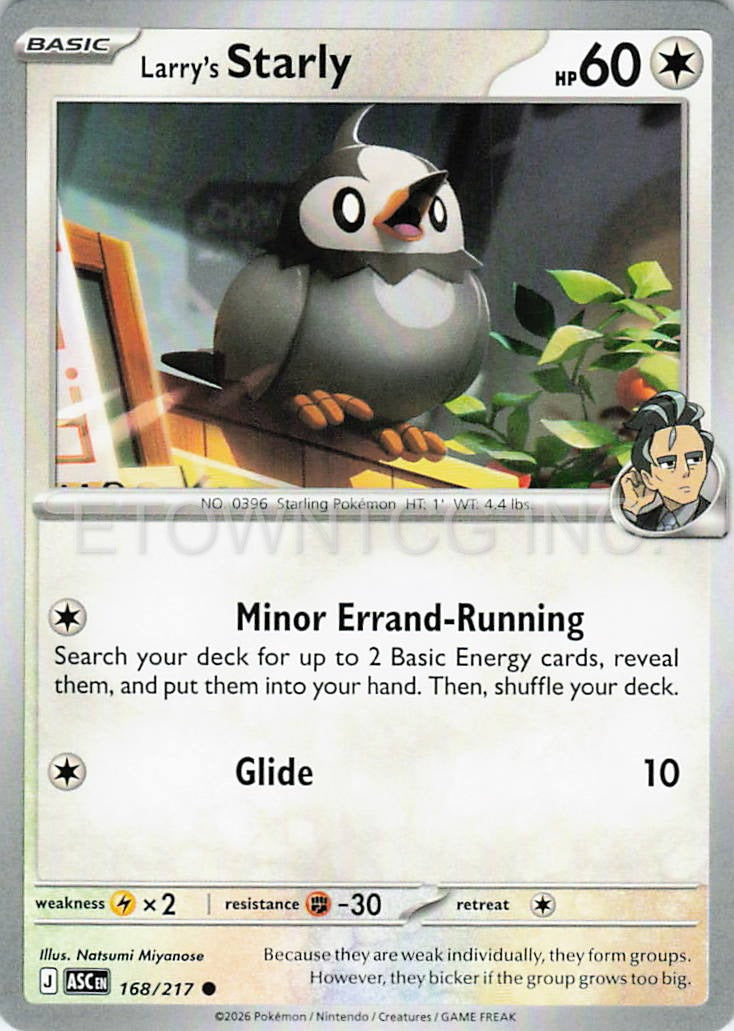 LARRY'S STARLY 168/217 C ASCENDED HEROES POKEMON NM