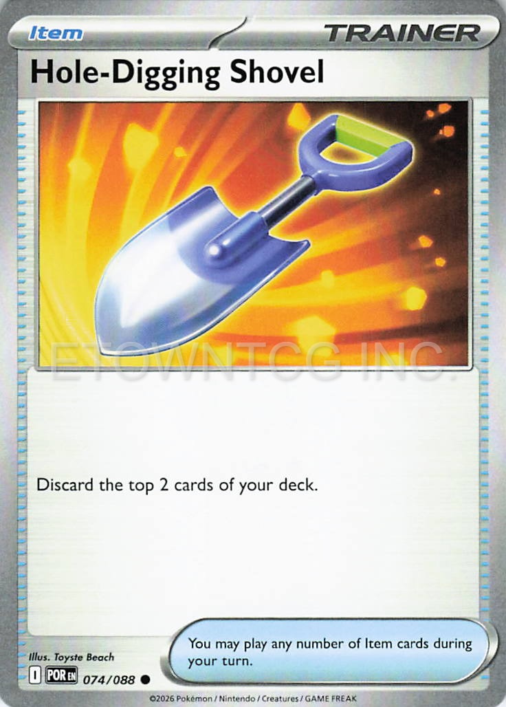 HOLE-DIGGING SHOVEL 074/088 C PERFECT ORDER POKEMON NM