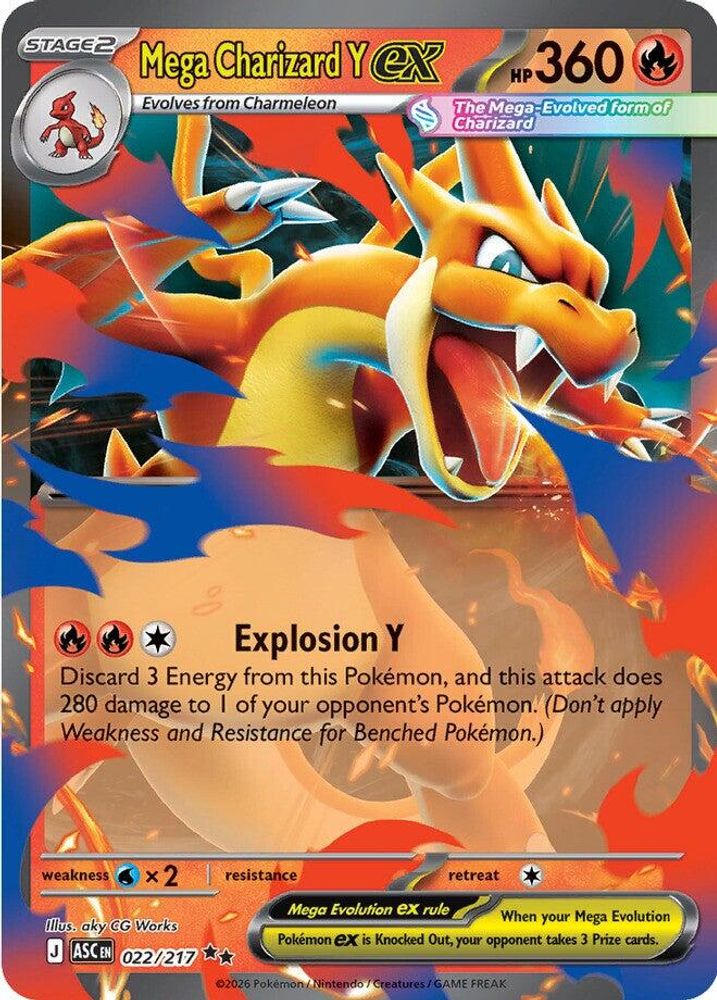 MEGA CHARIZARD Y EX 022/217 RR ASCENDED HEROES POKEMON HOLO NM