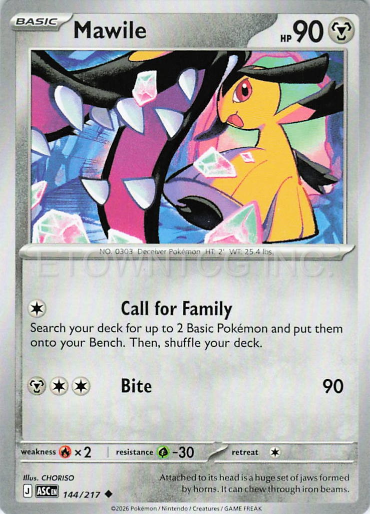 MAWILE 144/217 UC ASCENDED HEROES POKEMON NM