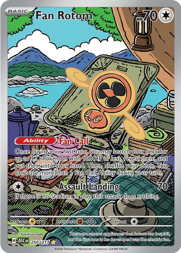 FAN ROTOM 250/217 IR ASCENDED HEROES POKEMON HOLO NM