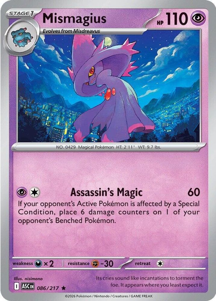 MISMAGIUS 086/217 R ASCENDED HEROES POKEMON HOLO NM