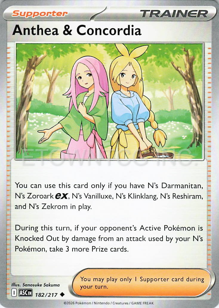 ANTHEA & CONCORDIA 182/217 UC ASCENDED HEROES POKEMON NM