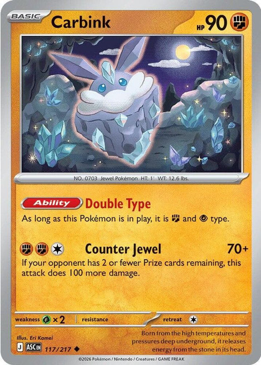 CARBINK 117/217 UC ASCENDED HEROES POKEMON NM