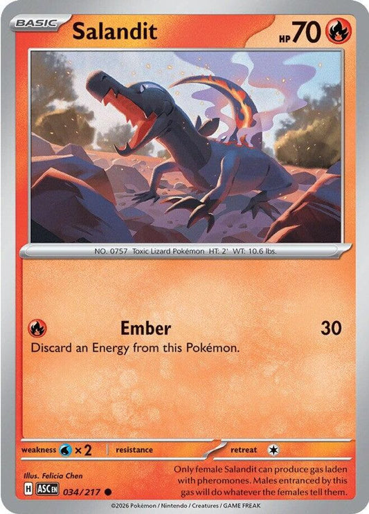 SALANDIT 034/217 C ASCENDED HEROES POKEMON NM
