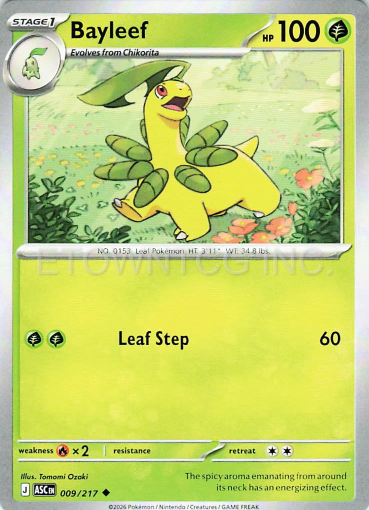 BAYLEEF 009/217 UC ASCENDED HEROES POKEMON NM