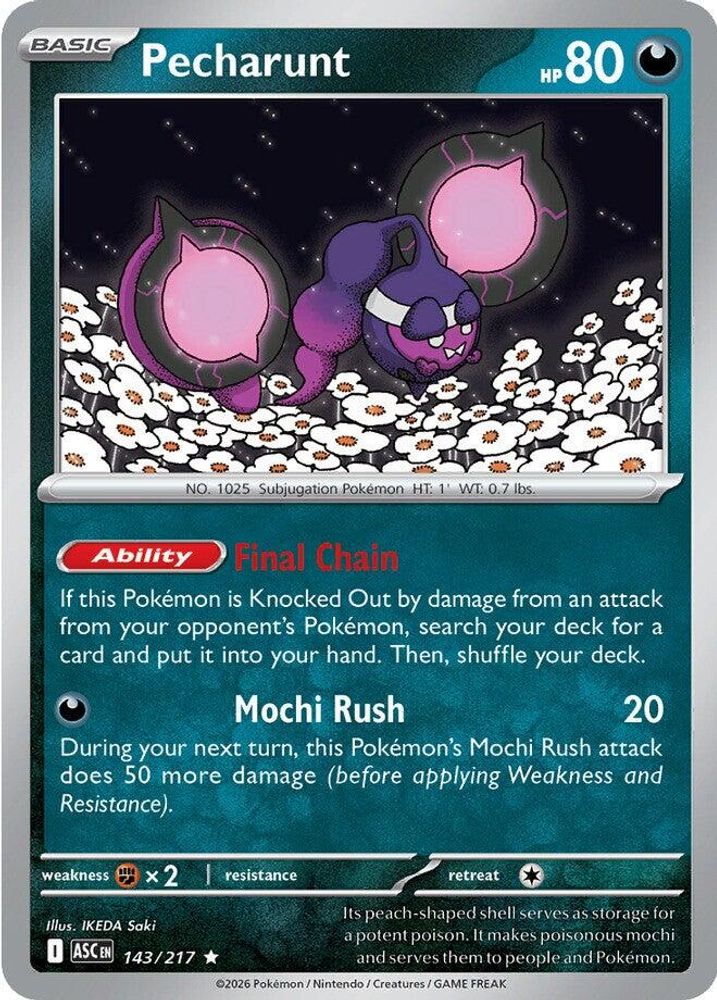 PECHARUNT 143/217 R ASCENDED HEROES POKEMON HOLO NM