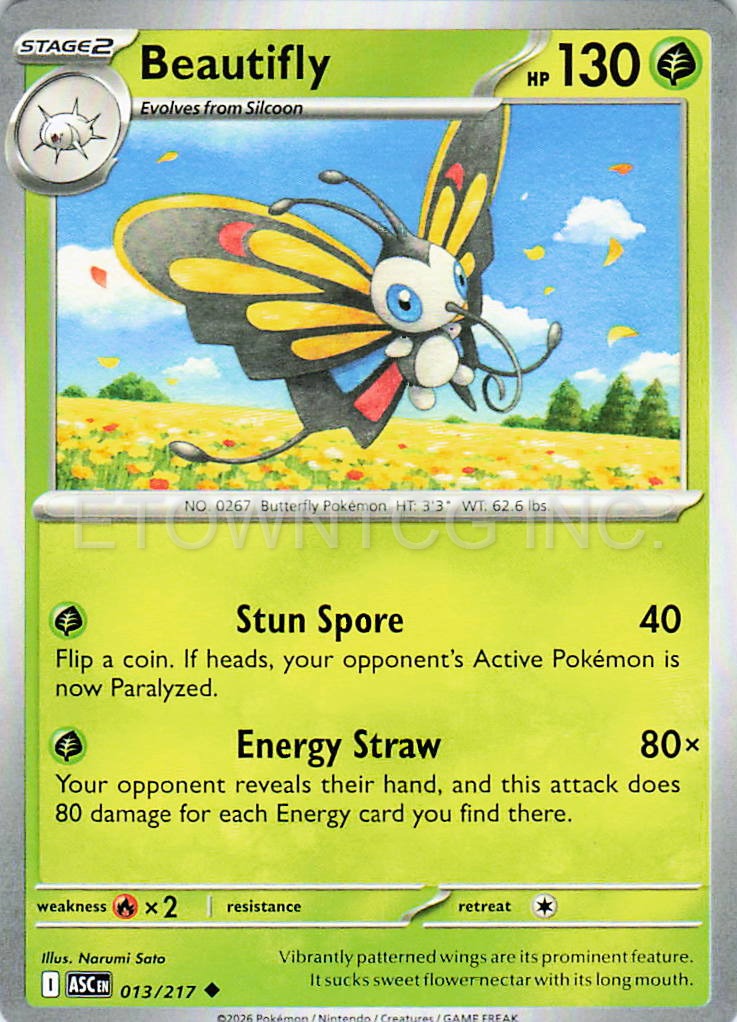 BEAUTIFLY 013/217 UC ASCENDED HEROES POKEMON NM