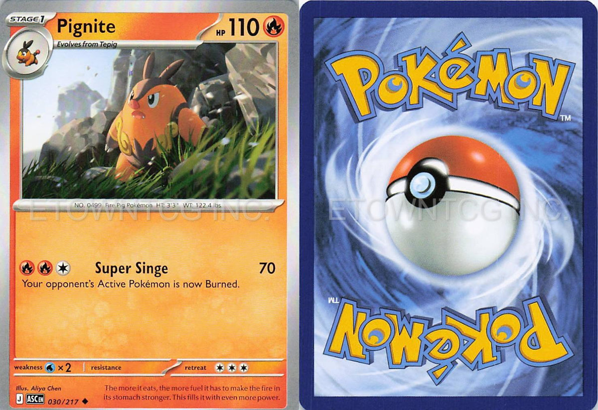 PIGNITE 030/217 UC ASCENDED HEROES POKEMON NM