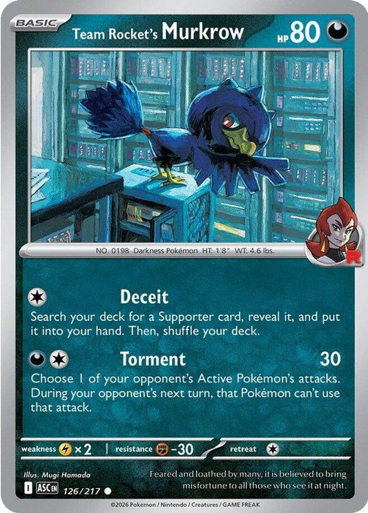 TEAM ROCKET'S MURKROW 126/217 C ASCENDED HEROES POKEMON NM