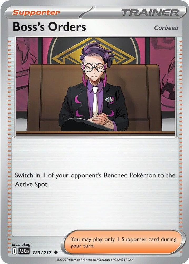BOSS'S ORDERS [CORBEAU] 183/217 UC ASCENDED HEROES POKEMON NM