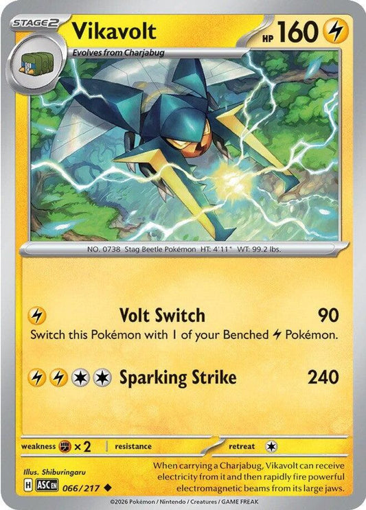 VIKAVOLT 066/217 UC ASCENDED HEROES POKEMON NM