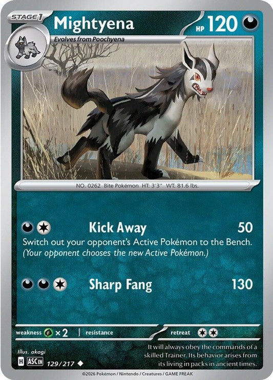 MIGHTYENA 129/217 UC ASCENDED HEROES POKEMON NM