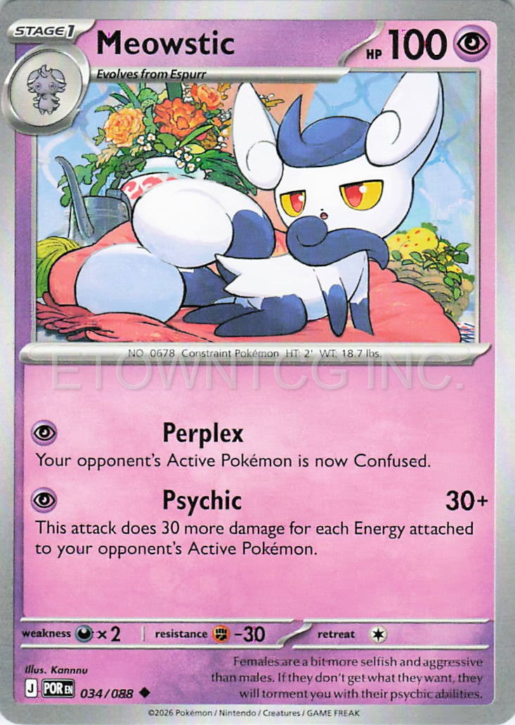 MEOWSTIC 034/088 UC PERFECT ORDER POKEMON NM