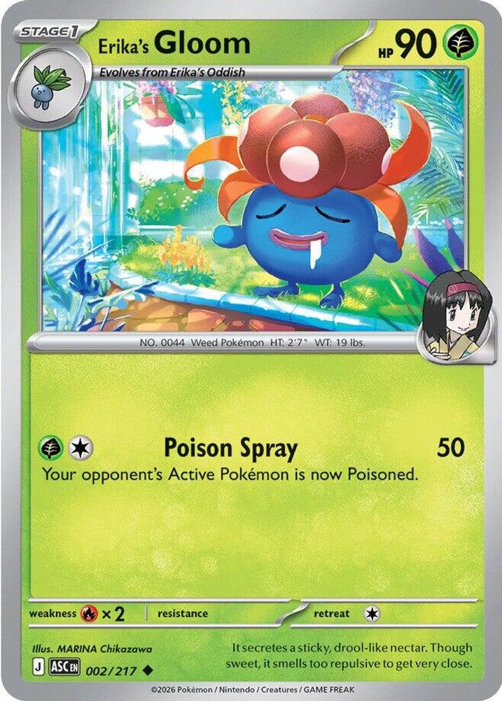 ERIKA'S GLOOM 002/217 UC ASCENDED HEROES POKEMON NM