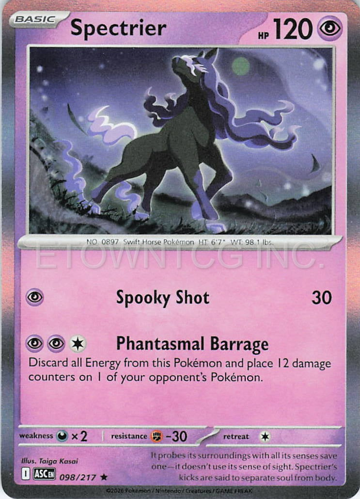SPECTRIER 098/217 R ASCENDED HEROES POKEMON HOLO NM