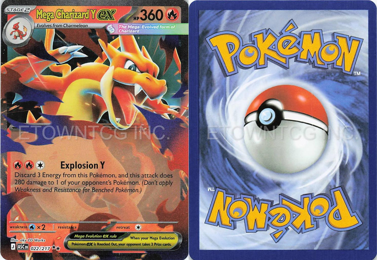 MEGA CHARIZARD Y EX 022/217 RR ASCENDED HEROES POKEMON HOLO NM