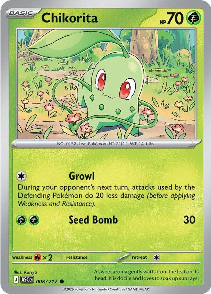 CHIKORITA 008/217 C ASCENDED HEROES POKEMON NM