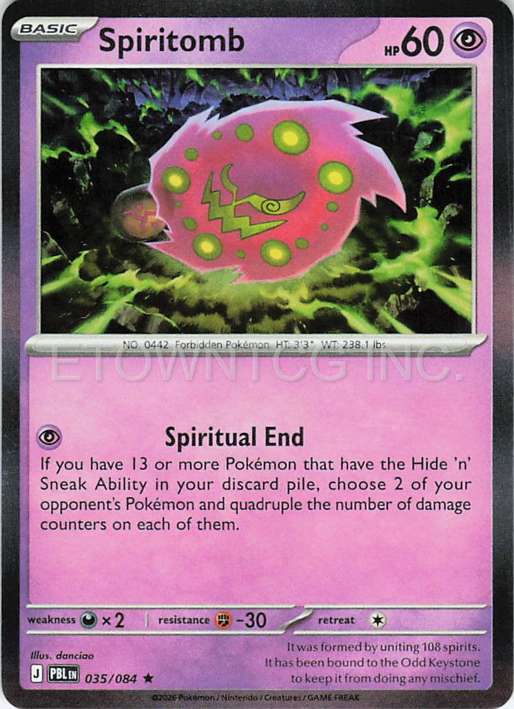SPIRITOMB 035/084 R PITCH BLACK POKEMON HOLO NM