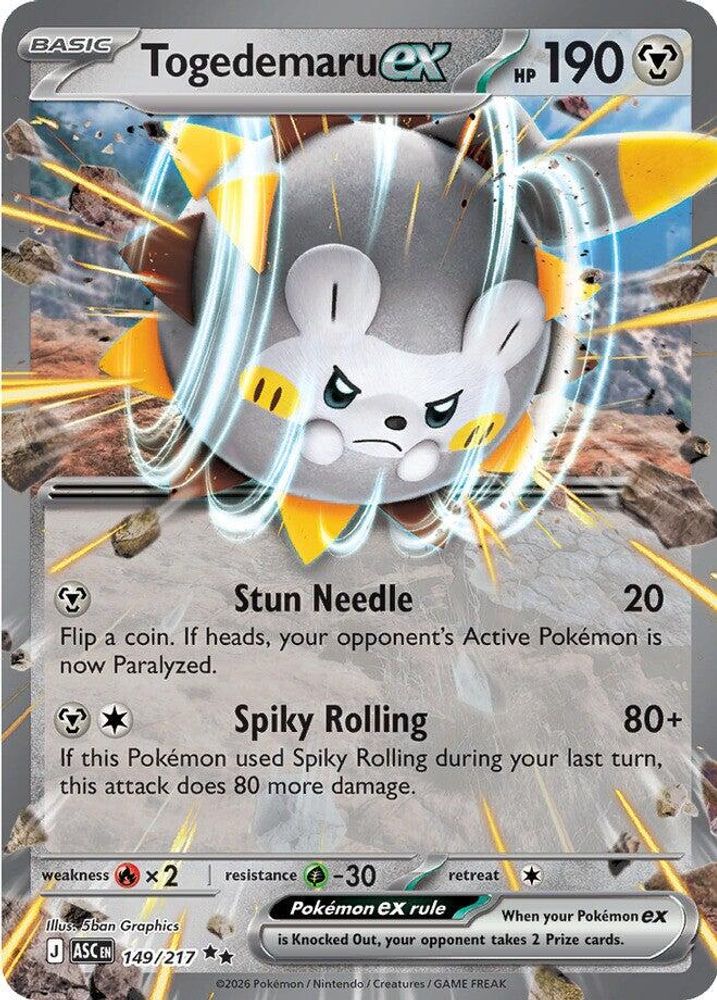 TOGEDEMARU EX 149/217 RR ASCENDED HEROES POKEMON HOLO NM