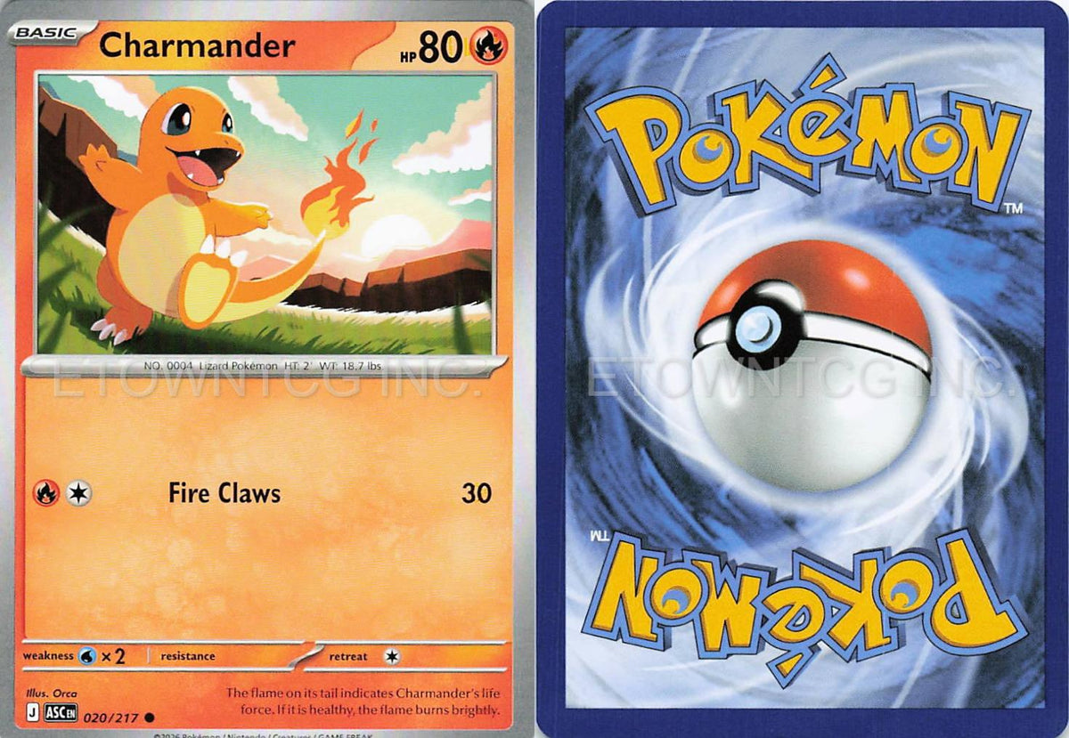 CHARMANDER 020/217 C ASCENDED HEROES POKEMON NM