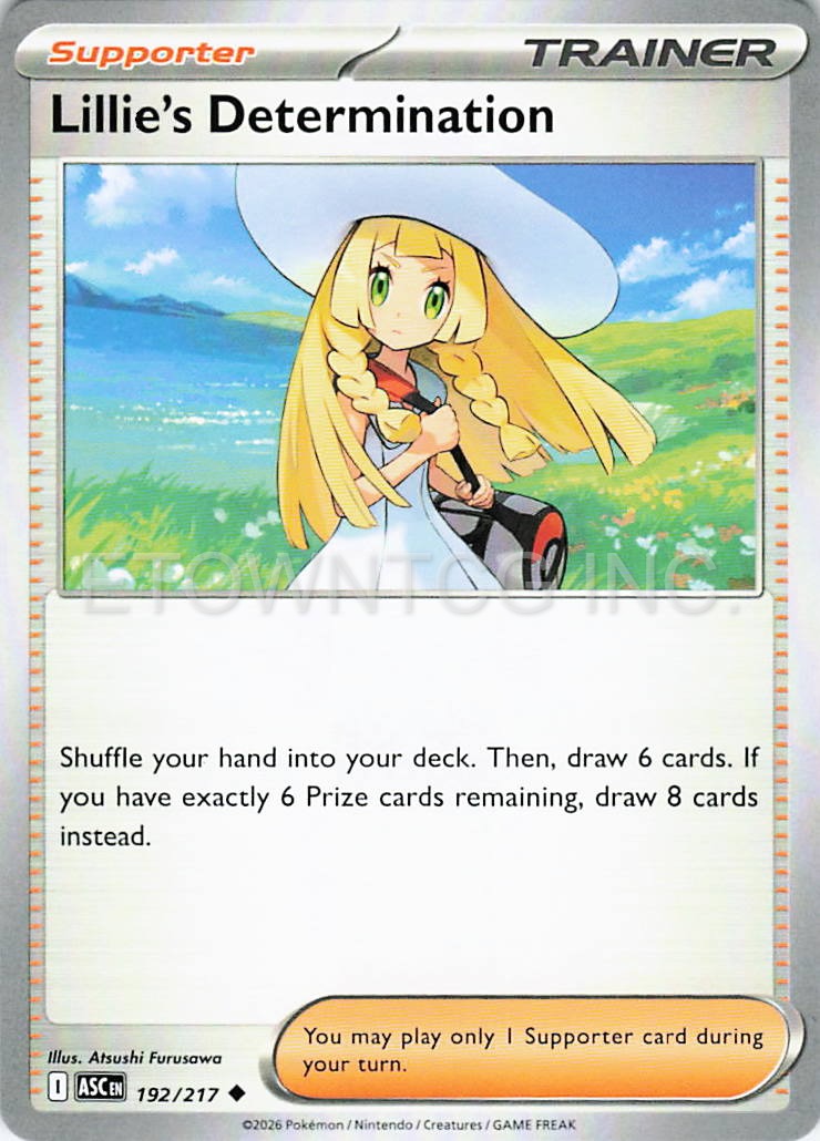 LILLIE'S DETERMINATION 192/217 UC ASCENDED HEROES POKEMON NM